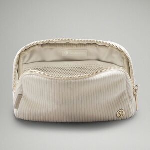 lululemon   Small Corduroy Pouch in Cream with Gold Hardware